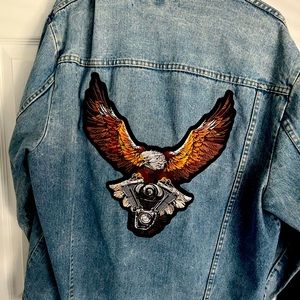 1980s Harley Jean jacket * wrangler with embroidery patches excellent condition